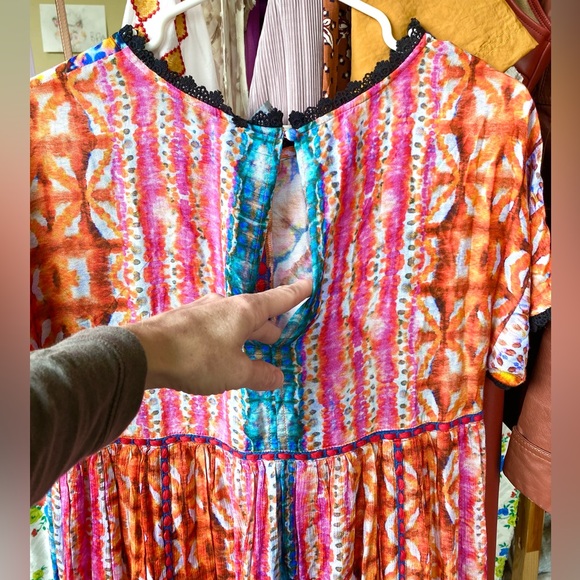 NWT Bl-ank London Anthropologie water color tie dye short sleeve dress small - Picture 10 of 13